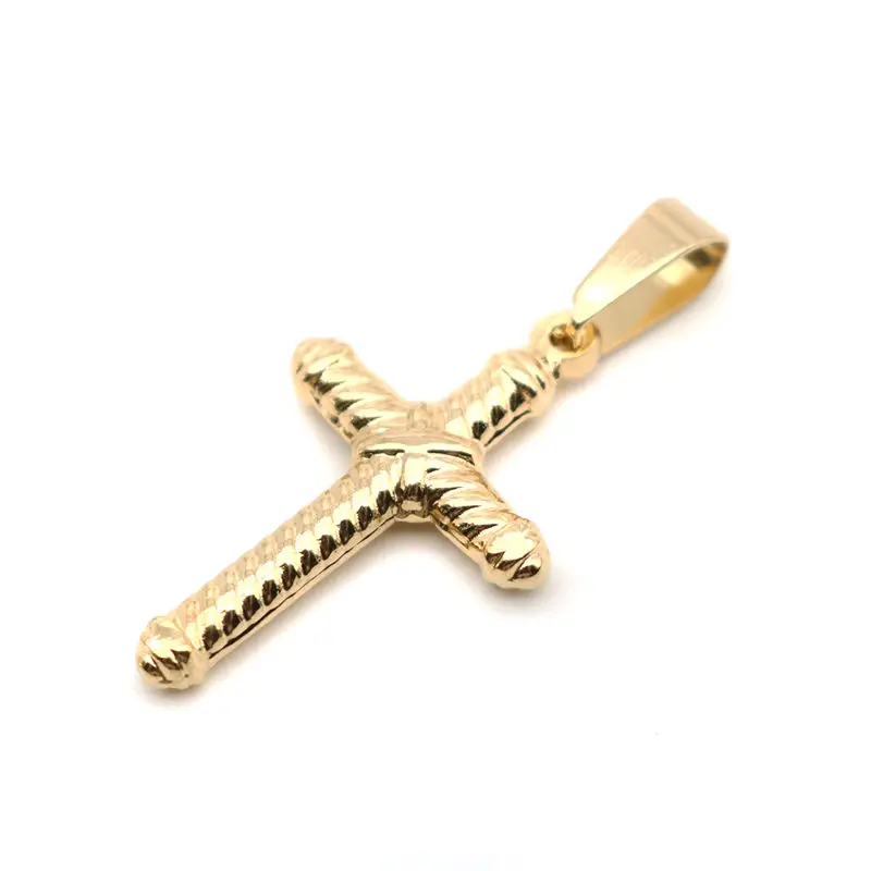 Подвески из нержавеющей стали крест полосой серебро и золотые подвески для браслетов модное ожерелье подарок изготовление 4 см x 2 см, 1 шт