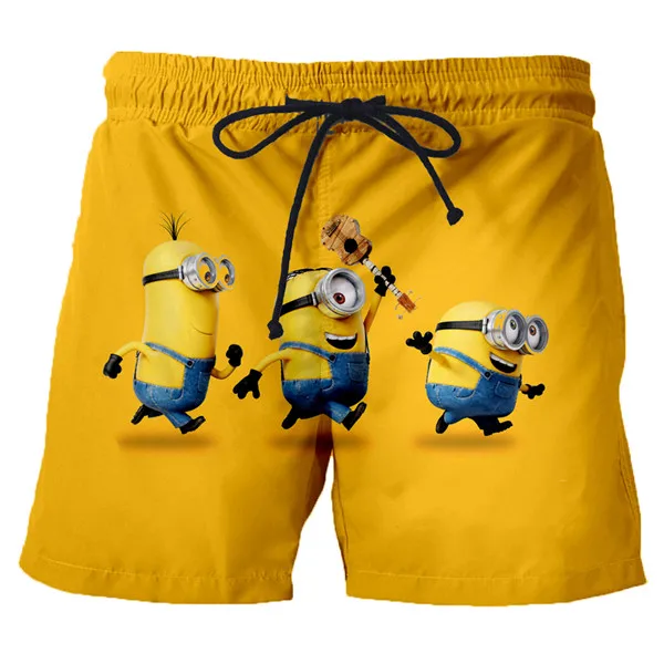 yellow man 01 Харадзюку стиль маленький желтый человек 3D мультфильм милые пляжные шорты с рисунком летние забавные готические мужские шорты Уличная Повседневная мужская одежда - Цвет: yellow man 01