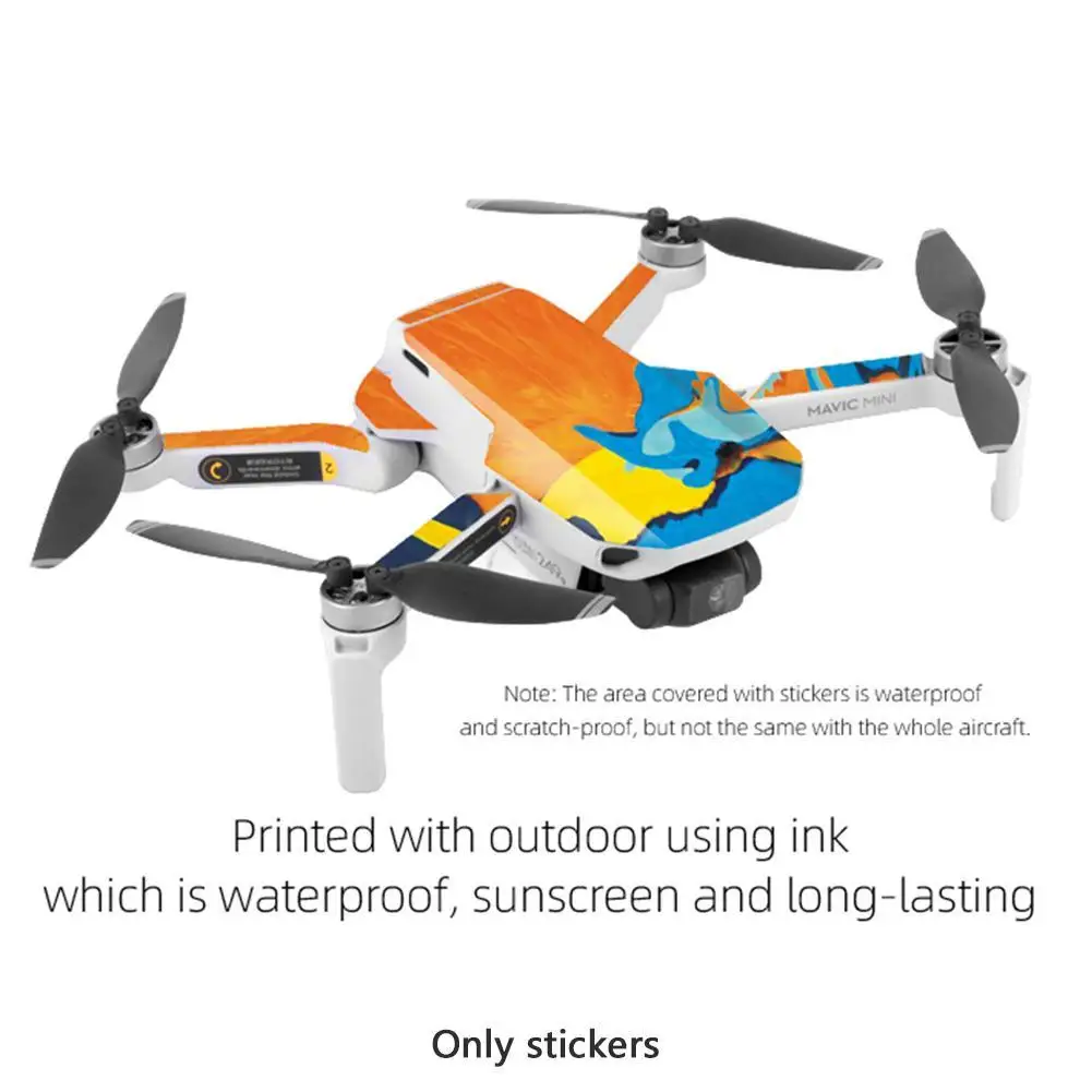 Защитная пленка ПВХ наклейки для DJI Mavic Mini Drone аксессуары водонепроницаемые царапинам Наклейки полное покрытие кожи пульт дистанционного управления