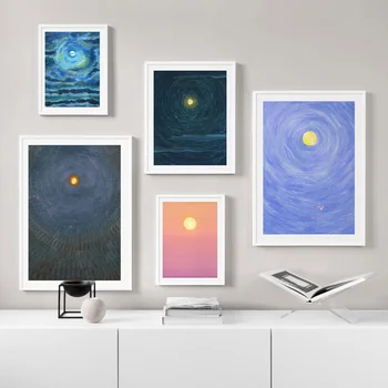 

Cloudy Moonlight Night Poster Canvas Art Print Wall Pictures for Living Room No Frame