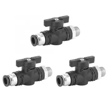 

Pneumatic Manual Valve 8mm Quick Coupling Switch Air Pipe Joint With 1/4in 3/8in 1/2in BSPP Male Thread