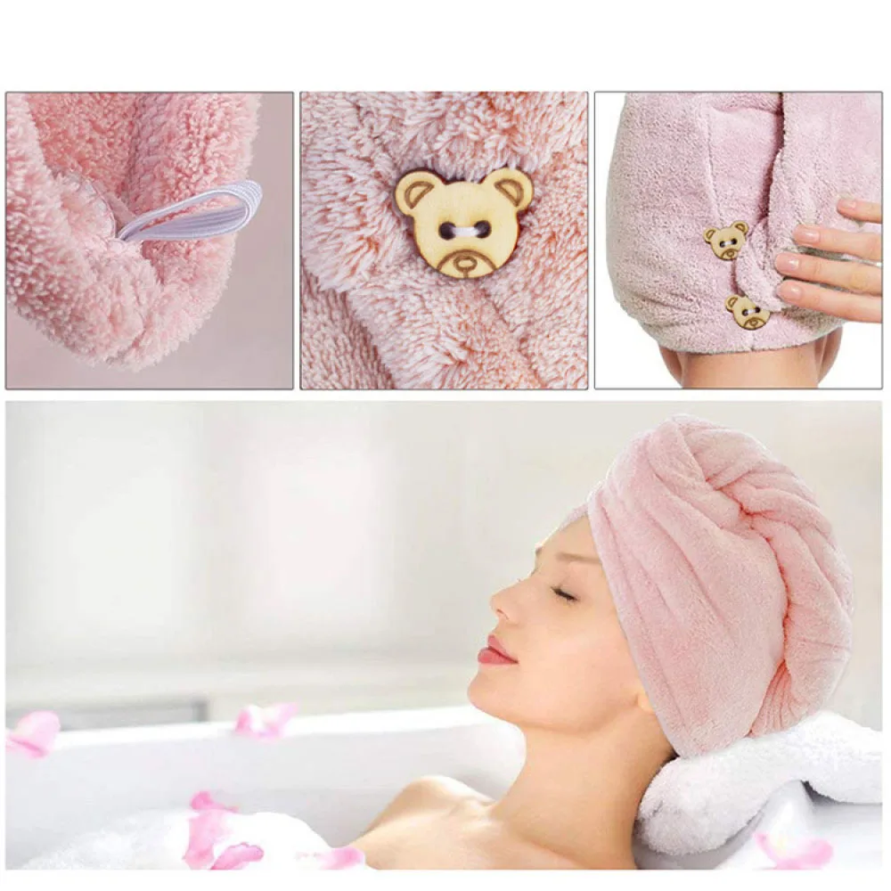 

Woman Microfiber Bath Towel Hair Dry Quick Drying Lady Fleece Bath Hair Towel For Adults Man Turban Head Wrap Bathing Tools