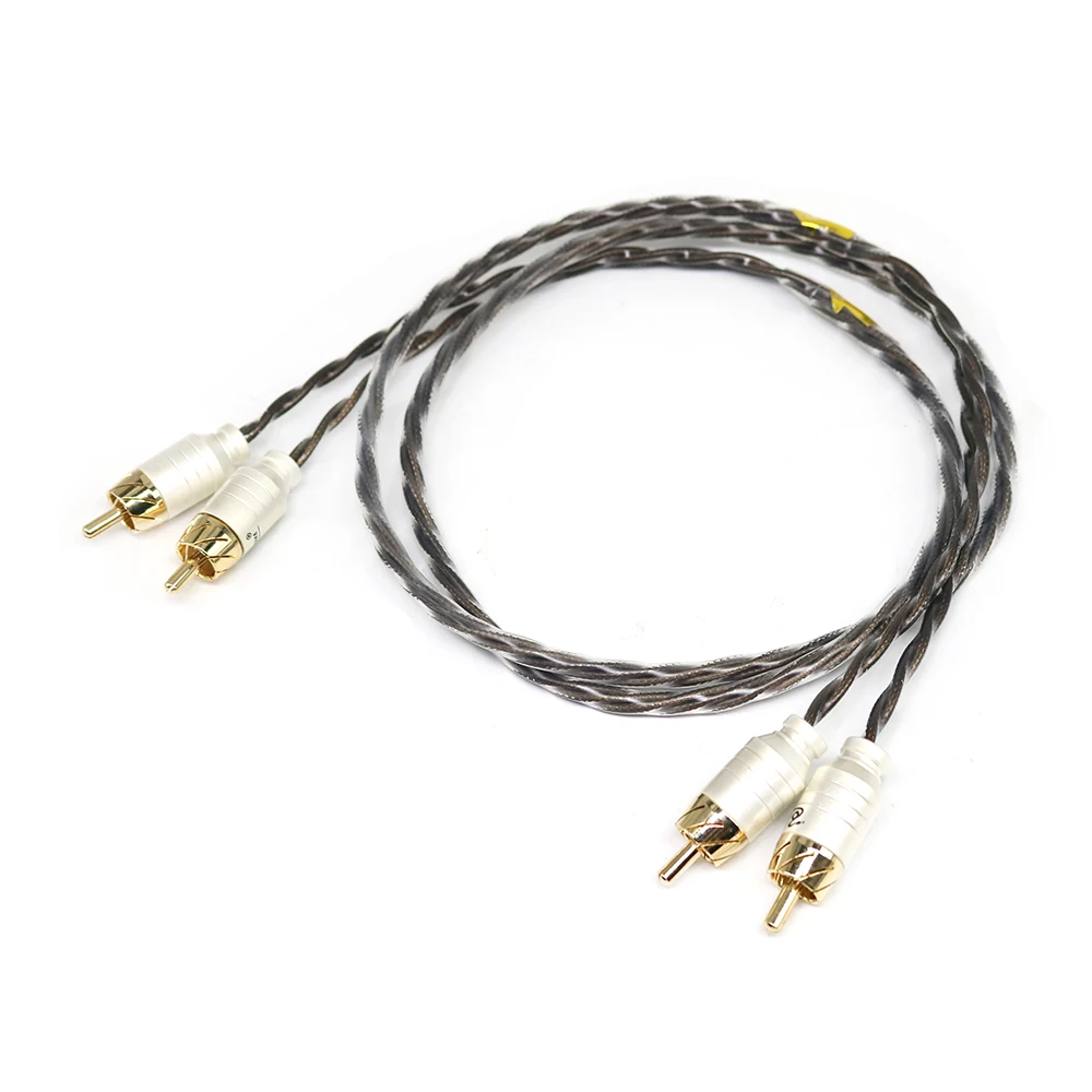 

yivosound OFC pure copper Silver Audio Extension Wire Cord Braid Aux Cable 2RCA to 2RCA Audio Cable