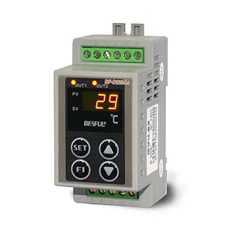 BF-D220A+ rail Тип Двойной выход регулятор температуры для солнечной-50-120 ℃ Интеллектуальный переключатель контроля температуры