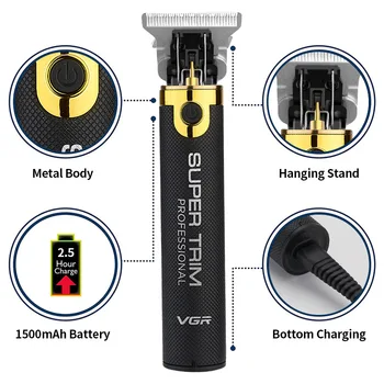 

USB Rechargeable Hair Trimmer For Men Color Black Fashion Style Electric Clippers Barber Cordless Hair Clipper