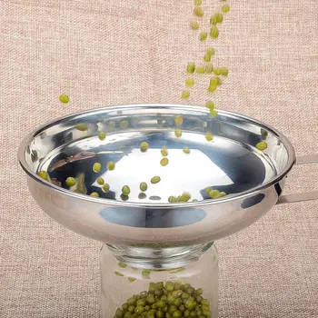 

Canning Funnel Stainless Steel Wide Mouth Funnel Hopper Filter Leak Kitchen Gadget Transferring Liquid Canning Hopper