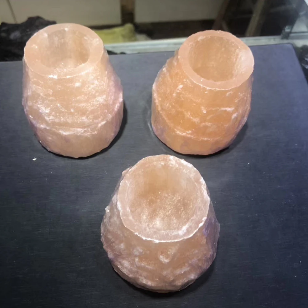 Натуральный оранжевый selenite candleholder драгоценный камень подсвечник развеять отрицательную энергию медитации рейки кварц для лечения минеральных пятен