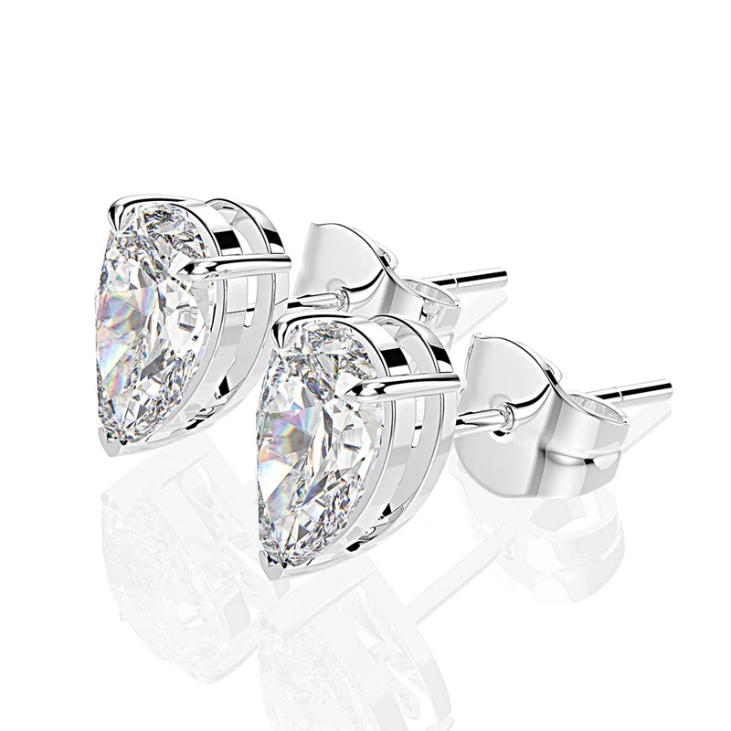 OEVAS Classic 100% 925 Sterling Silver Pear Created Moissanite Gemstone Ear Studs White Gold Earrings Fine Jewelry Wholesale