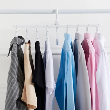 

Clothes Folding Hanger Rack 360 Rotating Double Hook Clothing Organizer for Home Travel DNJ998