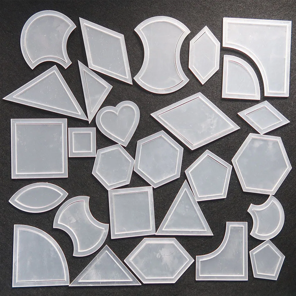 27 Set Mixed Quilt Templates Reusable Transparent Acrylic Pattern
