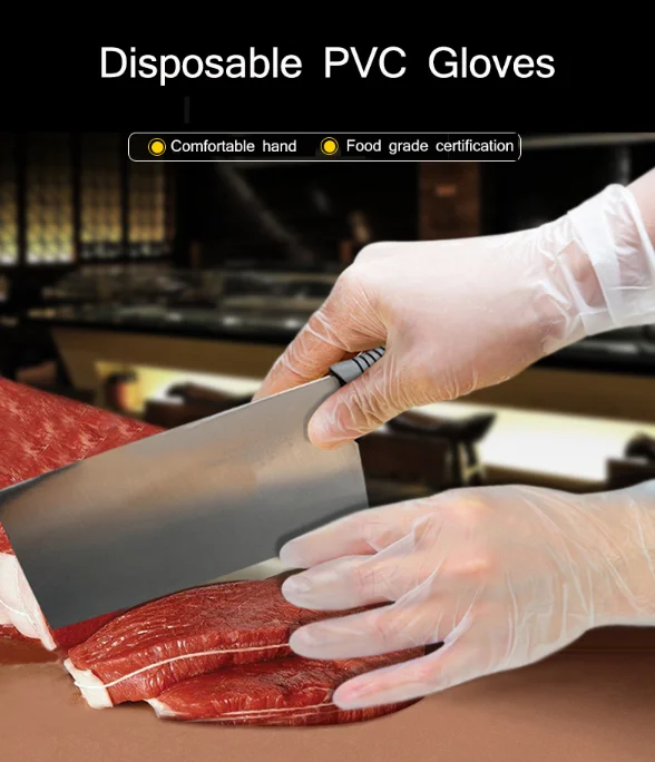 

House Use Disposable Glove PVC Translucent Gloves PVC Gloves Comfortable Safe Anti Bacterial Static Personal Protective Tool