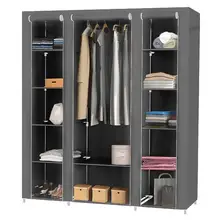 

Simple Wardrobe Folding Closet Fabric Bedroom Furniture Clothes Storage Organizer Cabinet Locker Combination Clothing Closet