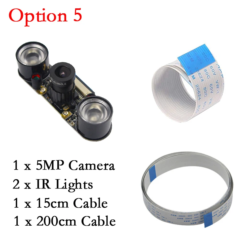 Raspberry Pi камера ночного видения 5 Мп фокусная Регулируемая видеокамера+ кабель FFC для Raspberry Pi 4 3 Модель B 3B 3 B+ Plus