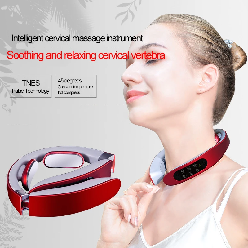  Electric Folding Cervical Spine Massager Intelligent Low Frequency Pulse Neck Guard Portable Should