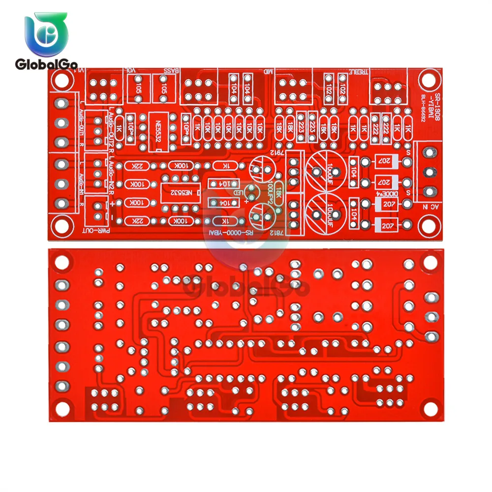 NE5532 стерео Предварительный усилитель предусилитель тон плата аудио 4 усилитель каналов модуль 4CH регулятор громкости схема телефонного предусилителя