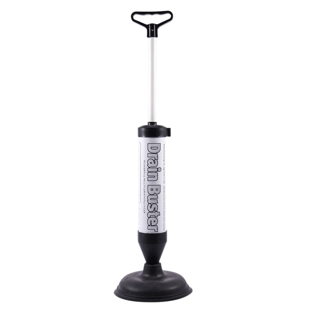 Handle Sink/Toilet Suction Plunger with Two Suckers High Pressure Bathroom Showeroom Bathtub Drain Buster Cleaner Tool