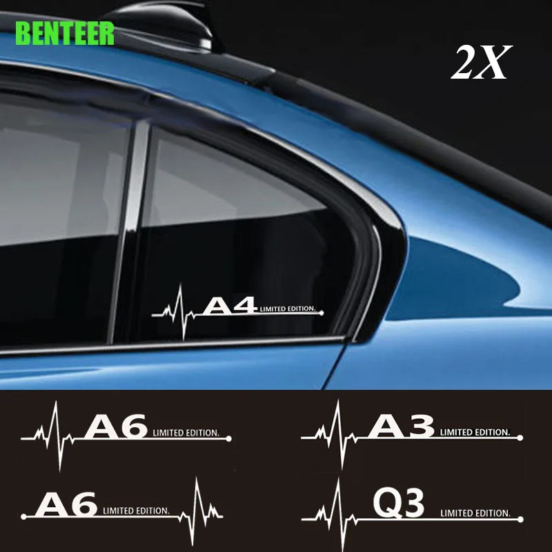 2 шт. наклейки на автомобильные окна для Audi A1 A3 A4 A4L A6 A6L A7 A8 TT Q3 Q5 Q7 | Автомобили и