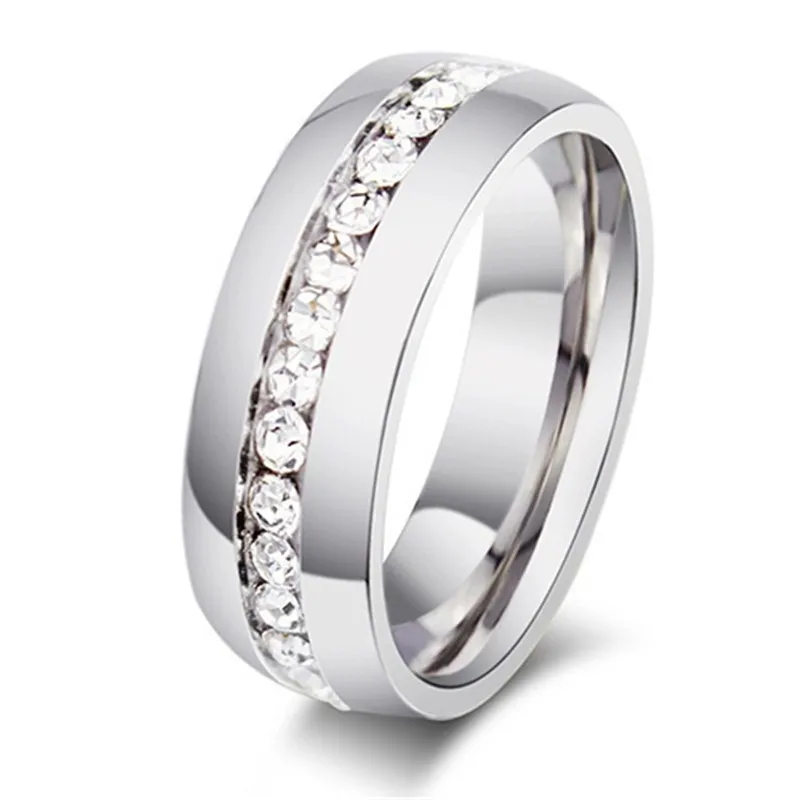 FDLK унисекс Пара Lover модные ювелирные изделия кристалл Титан Сталь обручальное кольцо Размер 6 7 8 9 10 11