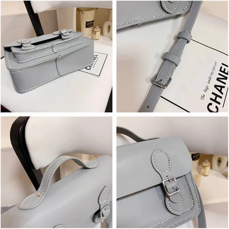 DIY Leather Cambridge Bag Handmade Sewing Women Crossbody Shoulder Bag Handcrafted Semi-finished Kit Blue Red Black Green Custom