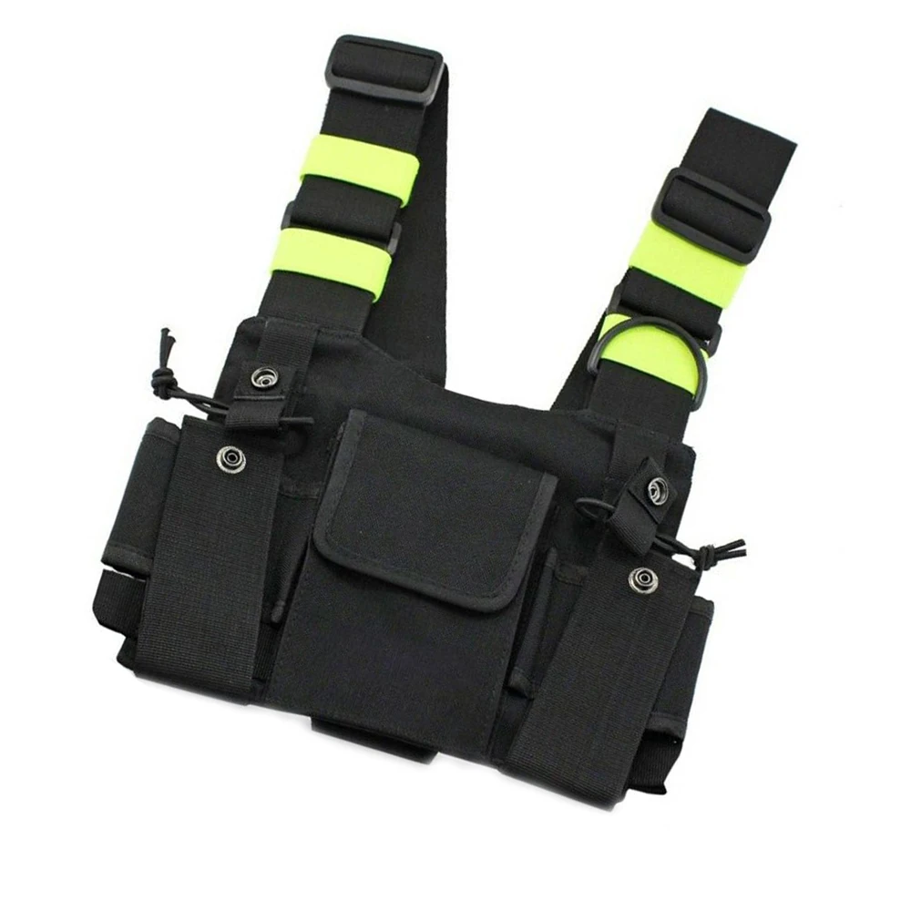 Aiming Two Way Radio Bright Green Radio-Chest Harness Brust vorne Packung Walkie Talkie Beutel-Pistolenhalfter Vest Rig Carry Case 