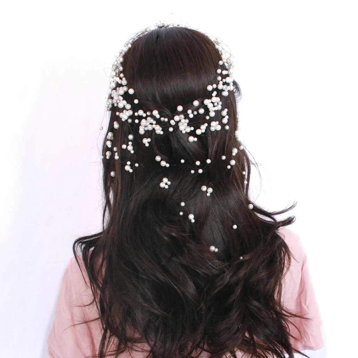 Ribbon Flower Silver Color Gold Headbands Tassel Pearls Crystal Hairbands Wedding Hair Vines Bridal Women Head Jewelry Headpiece | Украшения