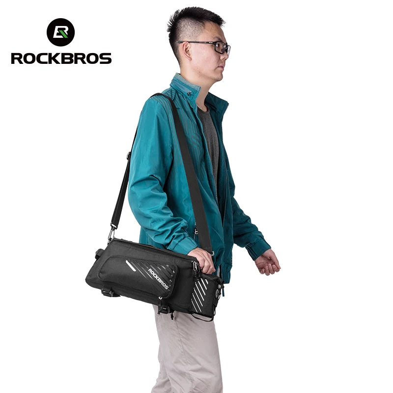 ROCKBROS Bicycle Bag Trunk Bag Pannier Nylon Bike Cycling MTB Outdoor Rack Rear Trunk Tote Bag Basket Bicycle Accessories