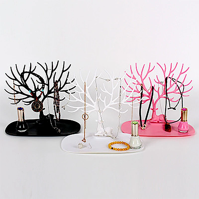 

Jewelry Necklace Earrings Rings Deer Stand Display Organizer Holder Show Rack Xmas Navidad Home Storage Decor Jewelry Holder