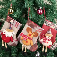 Теплый плед рождественские чулки мини-носок Санта Клаус Конфеты Подарочная сумка Рождественская игрушка украшения Новогоднее Рождественское украшение