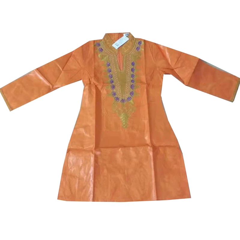 MD Дашики африканская одежда для женщин вышивка Базен riche Топы Женская футболка с длинным рукавом Южноафриканская одежда - Цвет: Оранжевый