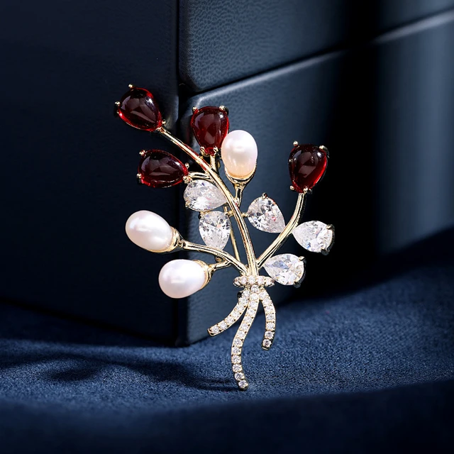 Delicate Micro-zircon Lotus Tassel Pearl Brooches for Women Chic Design  High-end Corsage Coat Cardigan Accessories Pins Gifts - AliExpress