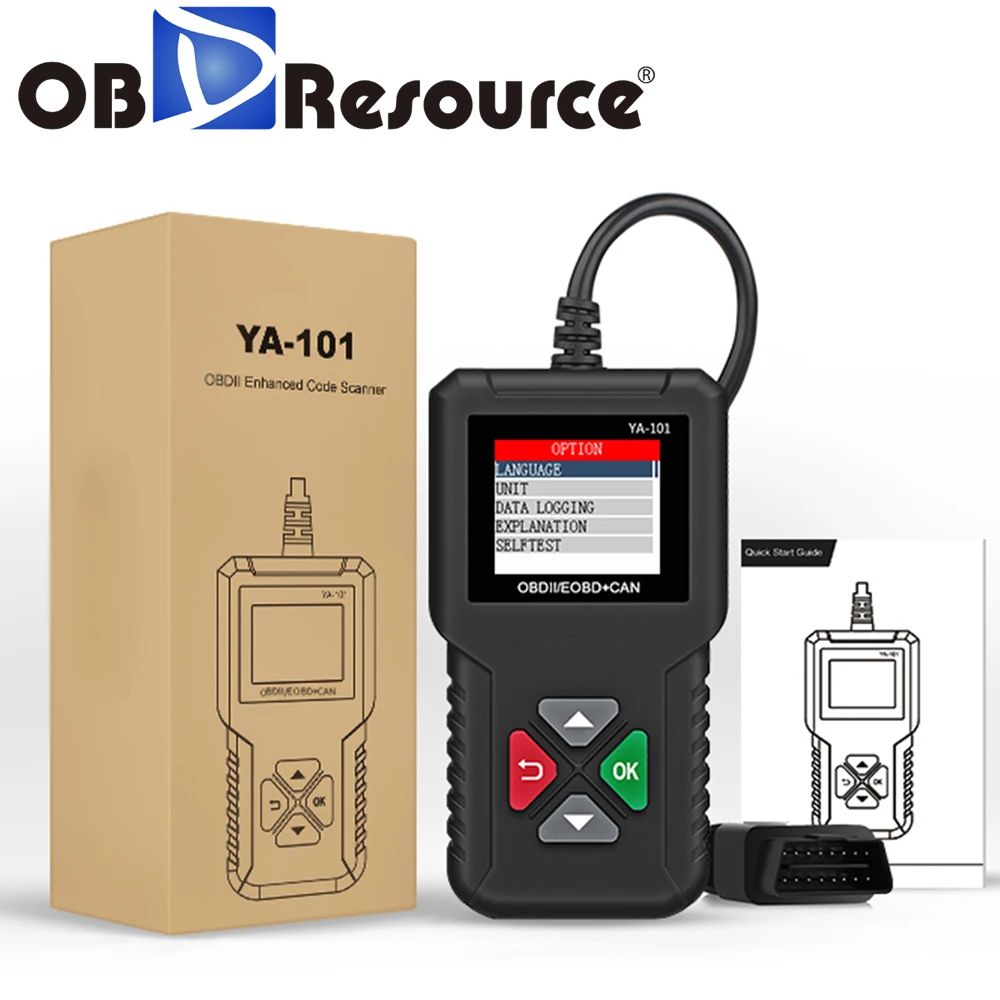

YA101 OBD2 Scanner OBD II Auto Code Reader Car Diagnostic Tool PK obdlink easydiag OM123 CR319 AD310 ELM327 V1.5 icar2 Scan Tool