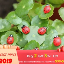 10Pcs Garden Decoration Outdoor Miniature Decoration Coccinella Septempunctata Resin Craft DIY Little Garden Decor Jardinage#30G