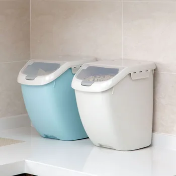 

New Rice Container Kitchen Food Rice Storage Box Flour Grain Cereal Container Dust-Proof Kitchen Organizer Automatic Lid