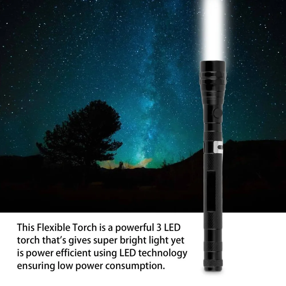 

360 Flexible Magnetized Head Hard wearing aluminum case Telescopic Flexible 3 LED Torch Flashlight Magnetic Pick Up Tool Lamp L