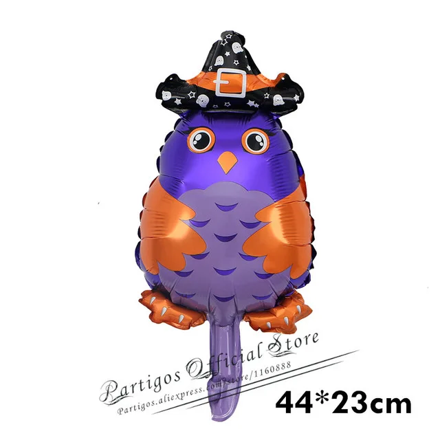 Halloween Owl 50 шт. мини воздушные шарики в виде животных на день рождения украшения льва и обезьяны и зебры и коровы голова сафари зоопарк фольги воздушные шары, Классические игрушки - Цвет: Halloween Owl