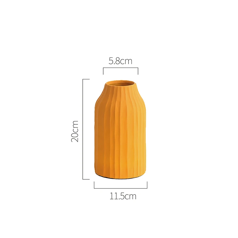 Yellow Nordic Origami ceramic vase Morandi color creativity Dry flower vase Flower Pot Flower Arrangement Container Home Decoration - Цвет: Yellow