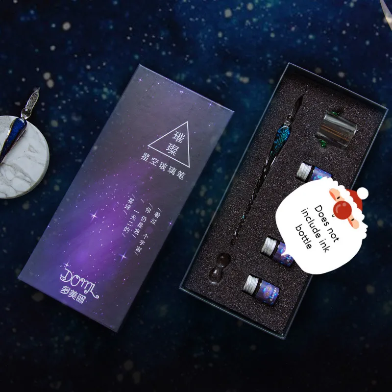 Творческий звездное небо Стекло ручка напылением золотистого цвета Чернильная