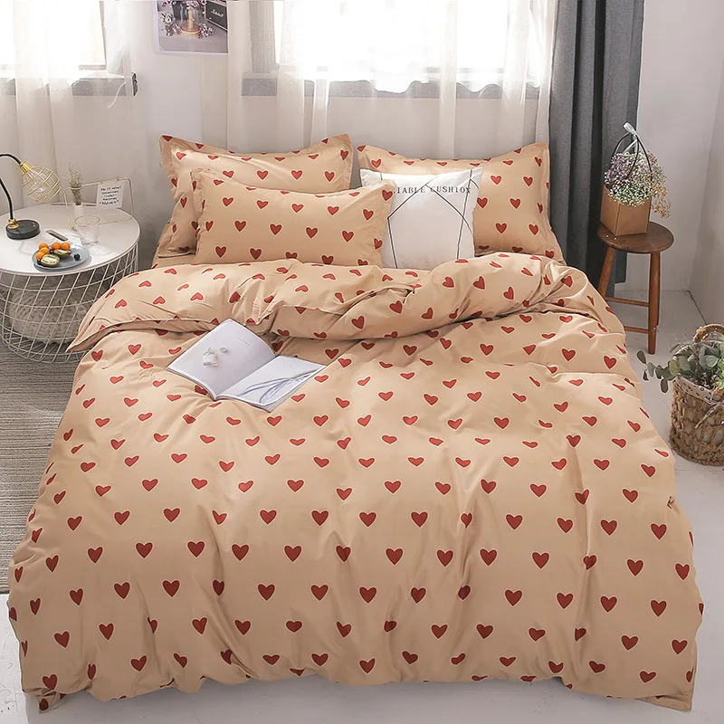 Simply Style Queen King Comforter Bedding Sets 4pcs 100% Polyester Bed Sheet Duvet Cover Sets with Pillowcases Bedding Sets