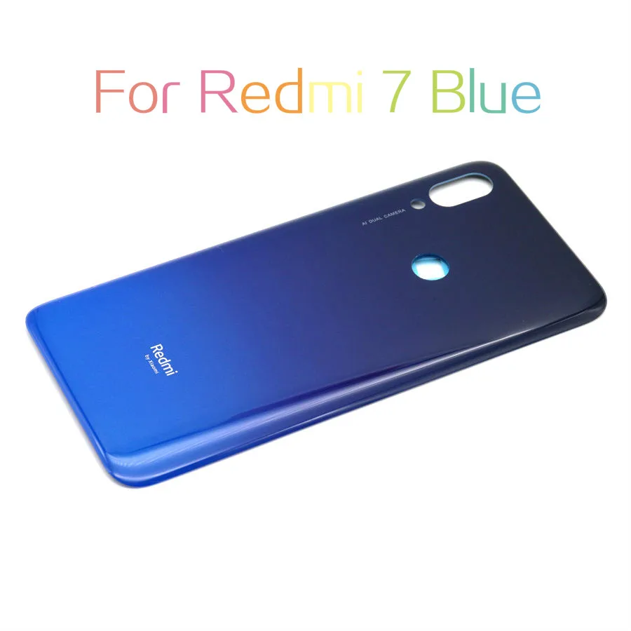 Задняя стеклянная крышка для Xiaomi Redmi Note7 Note 7 крышка батареи задняя Дверная панель корпус чехол для Redmi Note 7 Pro крышка батареи - Цвет: For Redmi 7 Blue