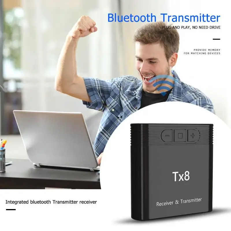 TX8 беспроводной Bluetooth 4,0 передатчик приемник для наушников ПК ноутбук планшет максимальное расстояние передачи превышает 33 футов
