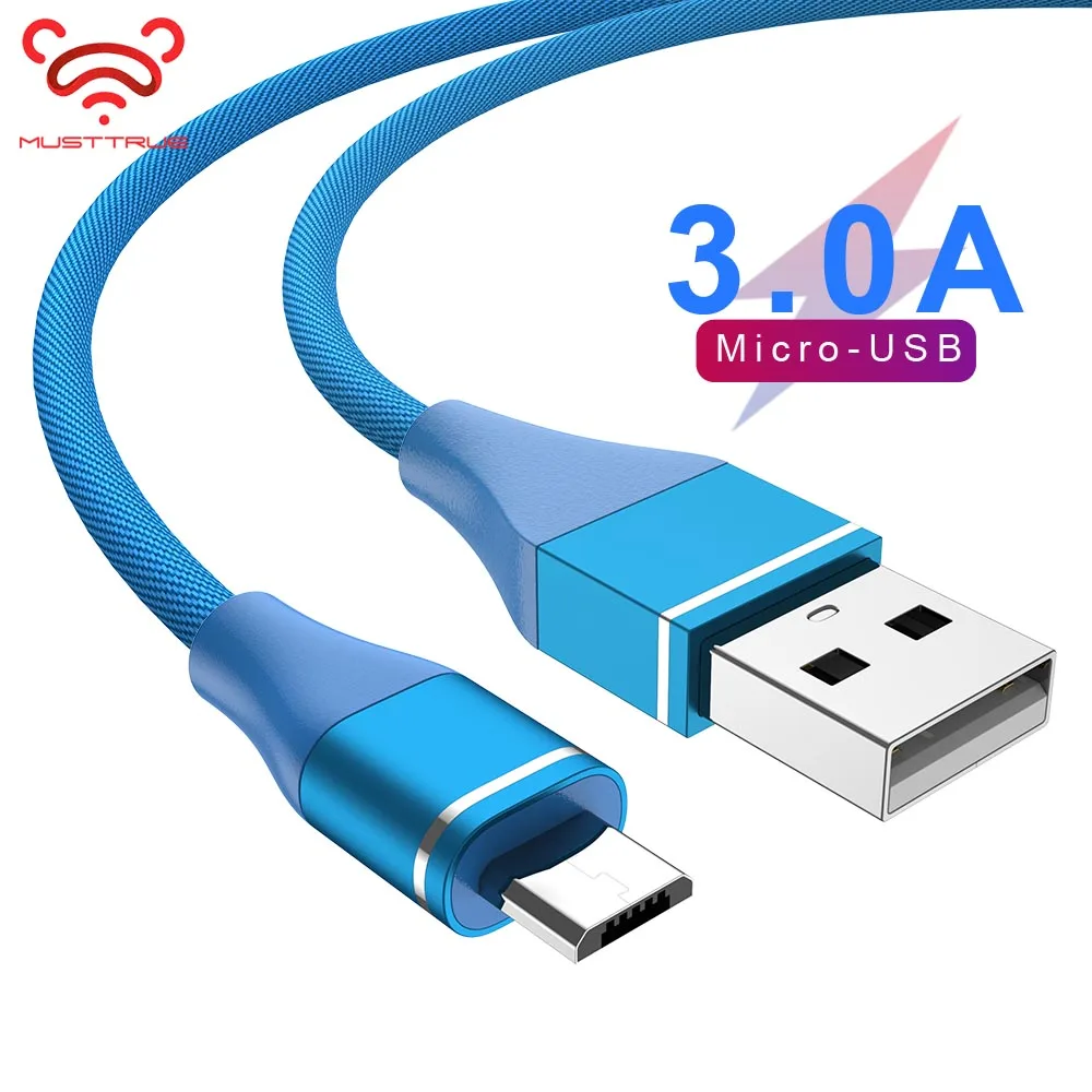 MUSTTRUE, micro usb кабель, зарядное устройство для samsung Galaxy S7 S6, кабель для быстрой зарядки, 0,25 м, 1 м, 2 м, 3 м, 3 А, micro usb кабель для передачи данных