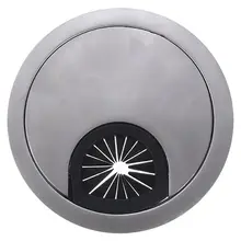 Промо-акция! Металлическая круглая кабельная втулка для компьютерного стола кабель порт провода отверстие крышки 60 мм Серебряный тон