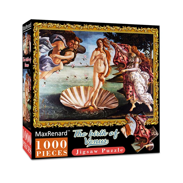 MaxRenard Puzzle 1000 Pieces Adult Puzzle Jigsaw 50*70cm Noble Deer Family Assembling Animal Photos Puzzles Toys for Adults The Birth of Venus