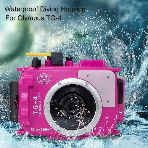 Сумка для подводной камеры для Olympus TG4 325ft/60M Чехол для подводной камеры 1 шт - Цвет: Розовый