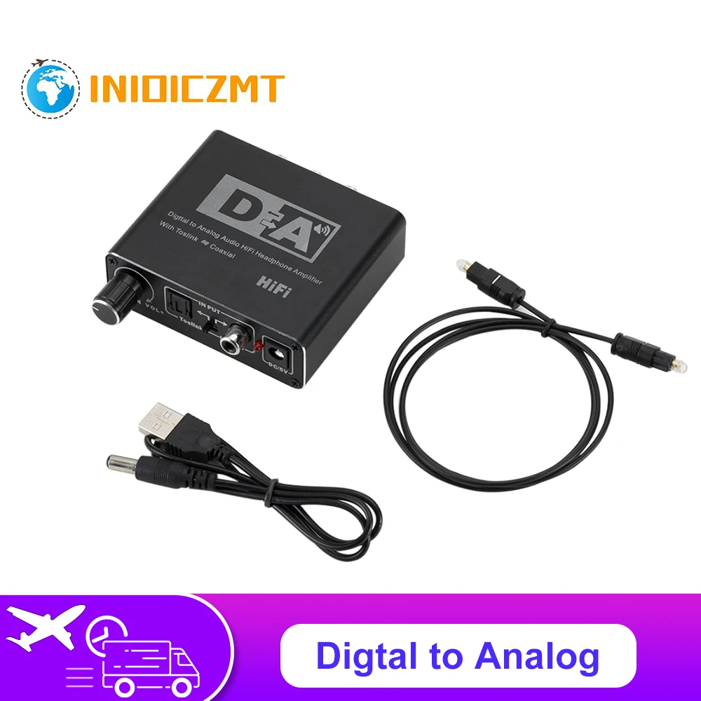 Hifi DAC Digital To Analog Audio Converter RCA 3 5mm Headphone Amplifier Toslink Optical Coaxial Output Portable DAC