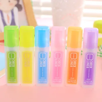 

6 pcs/set Gel highlighter Office & School Markers Six colors School supplies kawaii highlighter Frosted PP