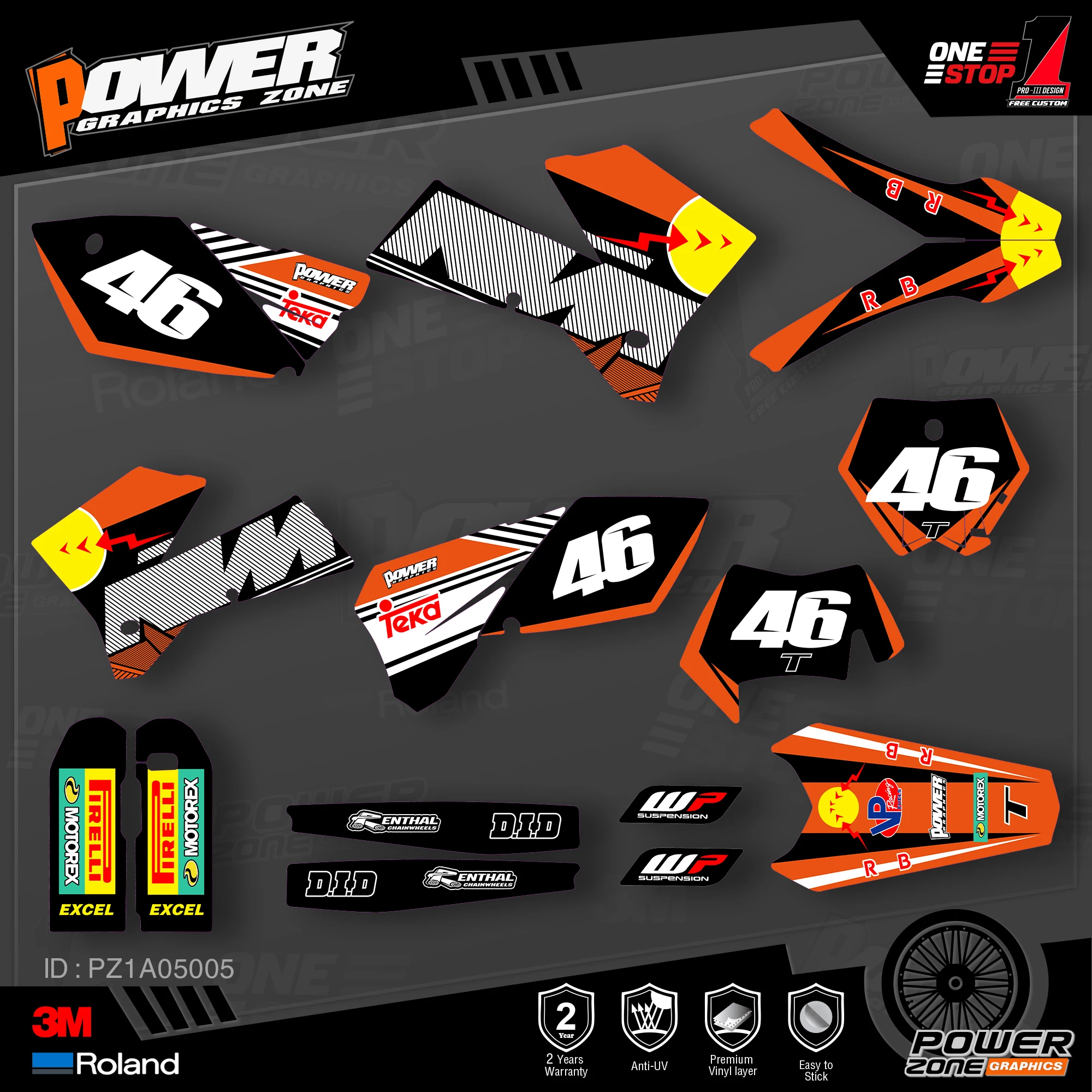 Персонализированные графические фоны PowerZone Team наклейки 3M Набор наклеек для KTM SX SXF