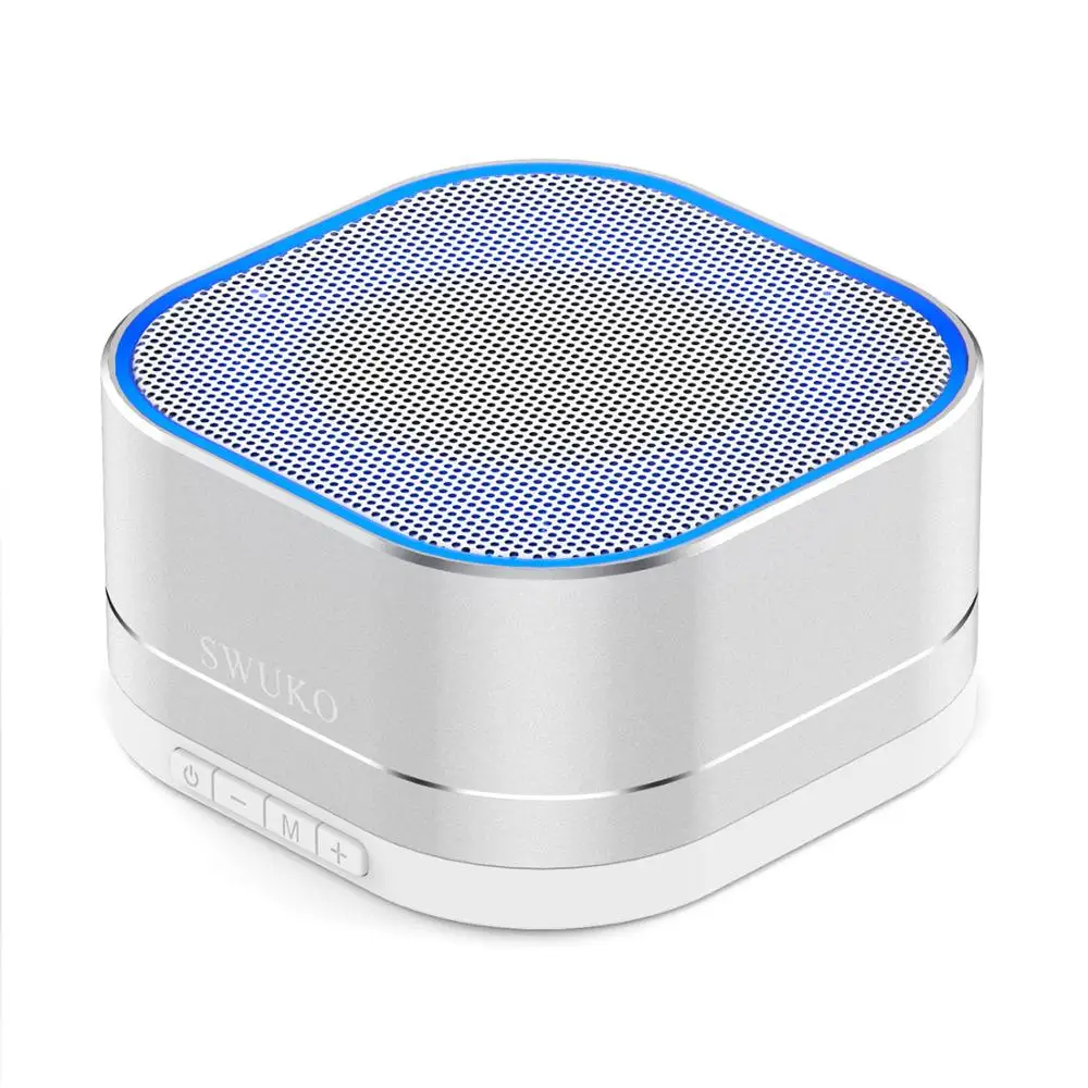 SILVER SWUKO портативный Bluetooth динамик открытый беспроводной динамик поддержка TWS Встроенный микрофон/FM/TF карта мини-динамик с басами идея подарка - Цвет: SILVER