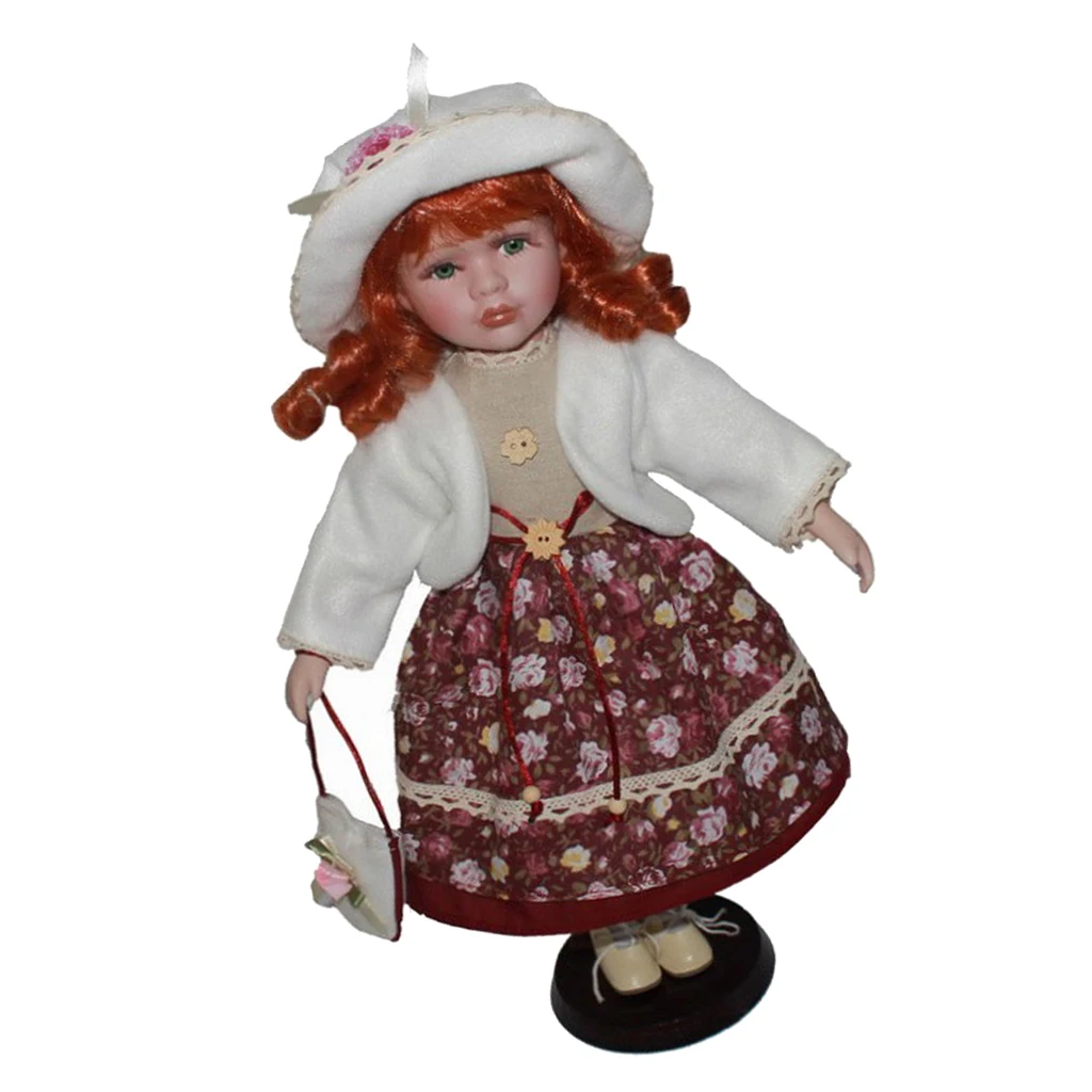 Porcelain Doll Girl Figures With Adjustable Display Support Victorian Female Figures Collections Beautiful Figurines Statues