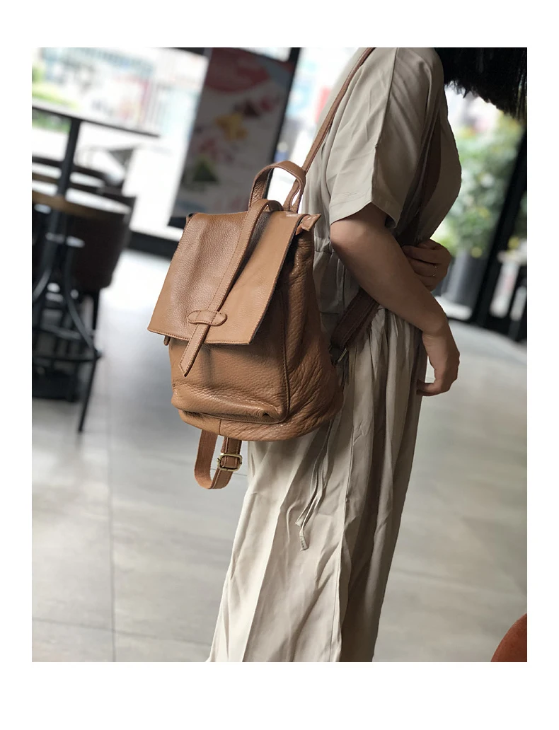 Backpack Genuine Leather Shoulder Bag Casual Travel Bags Vintage College Bag Large Capacity High Quality Soft Cover Fashion